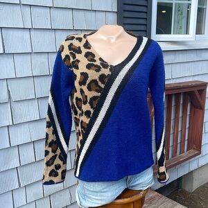 Niccolai Size Med Made in Italy Sweater- Animal Print/Colorblock